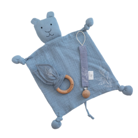 100% Cotton Comfort Boy Baby Set- Blue - 3pc