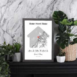 City Map with House and Heart