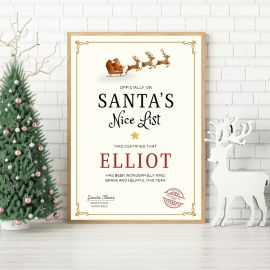 Personalised 'Nice List' Christmas Print