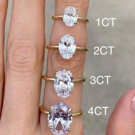 Oval Cut Moissanite Ring(Plain Band)