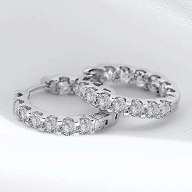 Simple Moissanite Hoop Earrings