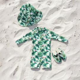 Baby Beach Collection - Parrot Talk | Swimsuit, Hat & Shoes