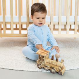 Baby Blue Zippered Sleepsuit
