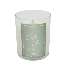Personalisable Get Well Soon Candle, Rest Up The World Needs You, 100g, Midnight Oud Scent
