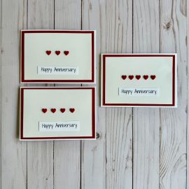 Handmade Anniversay Hearts Card