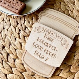 Wooden Coffee Cup Teacher Gift Card Holder – Personalised End of Term Gift
