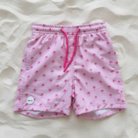 Boys Beach Collection - Pink Palm | Swim Trunks, Floaty & Shoes