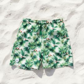 Boys Beach Collection - Parrot Talk | Swim Trunks, Floaty & Shoes
