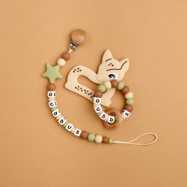 Beige Deer Pacifier Holder