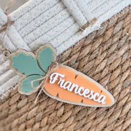 Personalised Carrot Easter Basket Tag