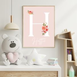 Personalised Floral Initial Print