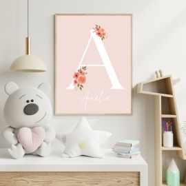 Personalised Floral Initial Print