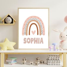 Personalised Rainbow Initial Prints for Girls Room