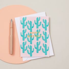Cactus on pink card