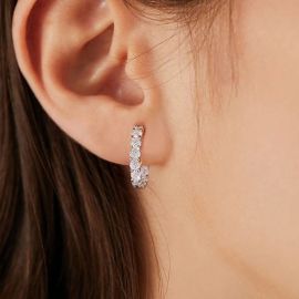 Simple Moissanite Hoop Earrings
